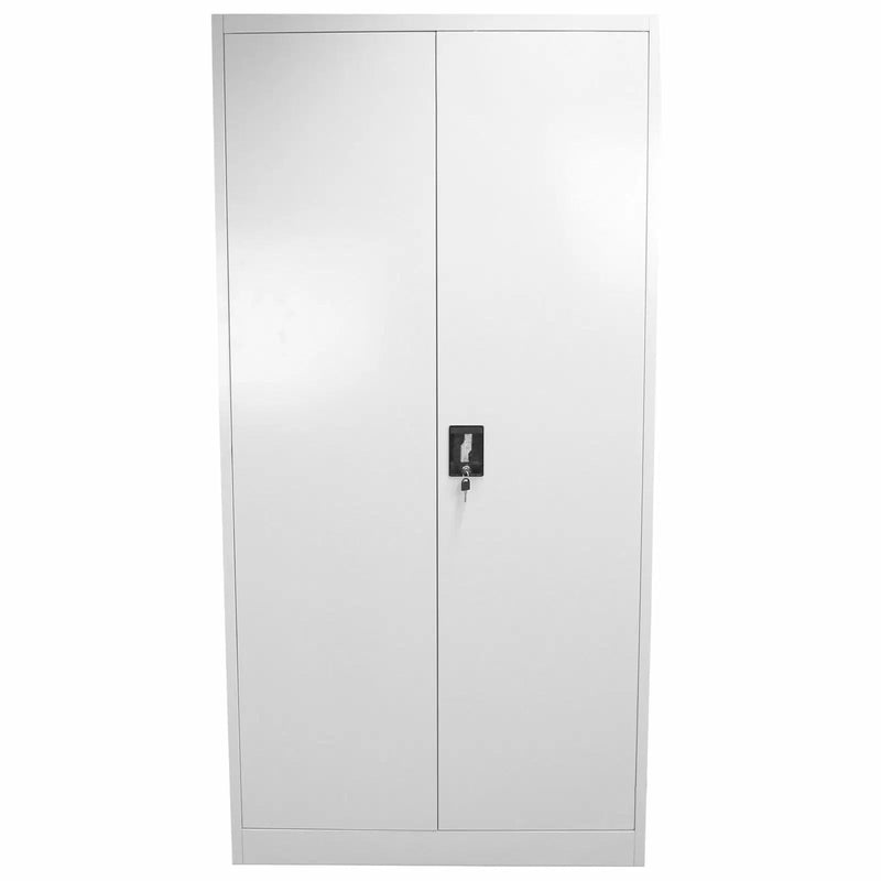 Armadietto 2 Ante 4 Ripiani 90x180x40 cm in Acciaio per Casa e Ufficio Grigio Chiaro