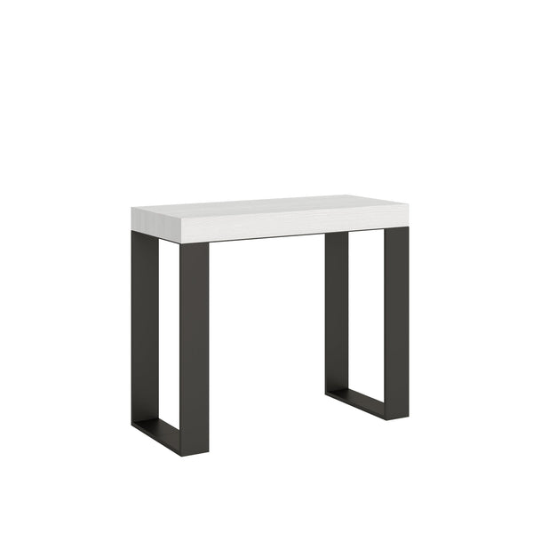 Consolle Allungabile 90-300x40x77 cm in Nobilitato Bianco sconto