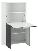 Armadio Angolare con Scrivania a Scomparsa 56x56x35x140h cm Dalia Bianco/Report Grigio  