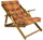 Relaxsessel 3 Positionen aus Holz mit rotem gepolstertem Kissen