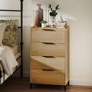 Cassettiera 4 Cassetti Antiribaltamento 62x35x105 cm in Legno e Metallo Marrone scuro   