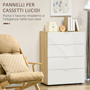 Cassettiera 4 Cassetti 70x35x92 cm in Truciolato Bianco