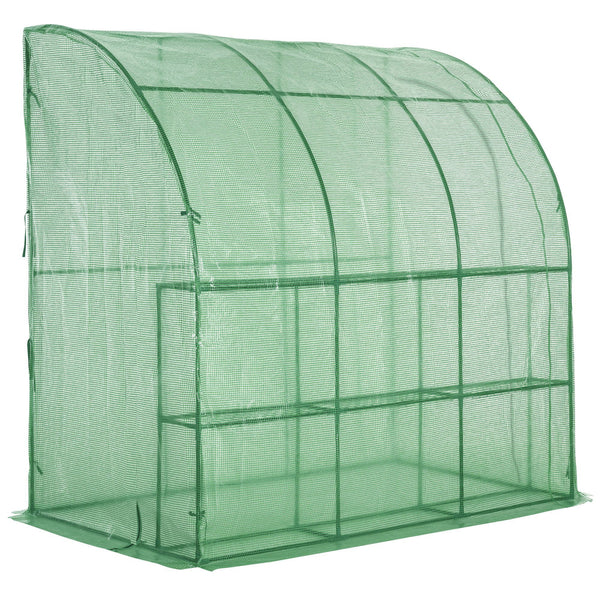 prezzo Wandgewächshaus 2 Regale 214x120x215 cm aus Stahl und grünem PE