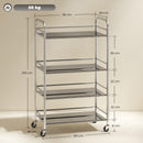 Carrello da Cucina Multiuso a 4 Livelli 60x35x100 cm in Acciaio Inox   