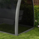Dondolo da Giardino 2 in 1 Convertibile in Letto 240x140x197 cm con Cuscini e Zanzariera Grigio
