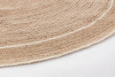 Tappeto Ø 180 cm Ankit in Iuta Naturale-Bianco