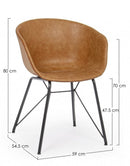 Sedia Warhol Cuoio Vintage in Similpelle Cuoio