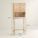 Mobile Sopra WC 66x25x168 cm con Armadietto a 2 Ante Ripiano Aperto e Barra Inferiore in MDF Rovere      