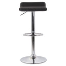 Set 2 Sgabelli 38x40x54/74 cm in Ecopelle con Base Cromata Nero