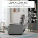 Poltrona Alzapersona Elettrica 80x94x104 cm in Similpelle Grigio