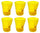 Set mit 6 zerknitterten Gläsern 22 cl Ø8 cm aus gelbem Kaleidos-Pressglas