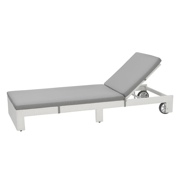 Garten-Sonnenliege aus Polyrattan 191x71x75cm Adami Adila Weiß online