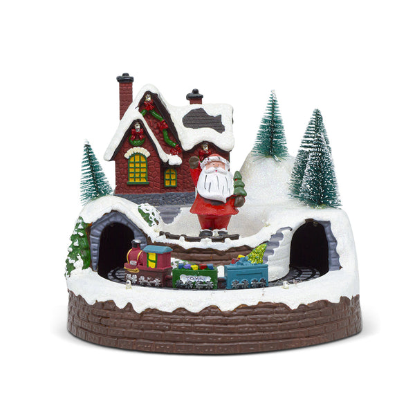 acquista Weihnachtsdorf 20x20x16 cm mit Zug, Lichtern, Geräuschen und Bewegung