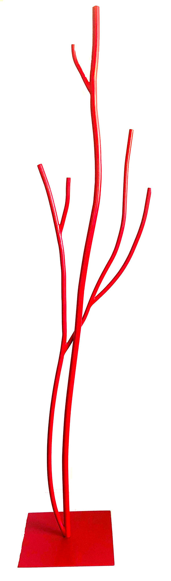 Appendiabiti da Terra 33x33x178 cm in Ferro Battuto Vasconi Castagno Rosso