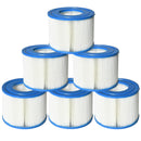 Set 6 Filtri per Piscine e Spa Gonfiabili  Ø10,5x8 cm in Tessuto non Tessuto Blu e Bianco