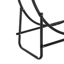 Porta Legna Design Cerchio da Interno in Ferro Nero 102x40x114 cm 
