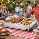 Scaldavivande Elettrico 64x36,5x14 cm Potenza 300W con 4 Cestelli in Acciaio Inox      