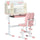 Schulschreibtisch für Kinder 80 x 52 x 88-109 cm aus MDF und rosafarbenem Stahl