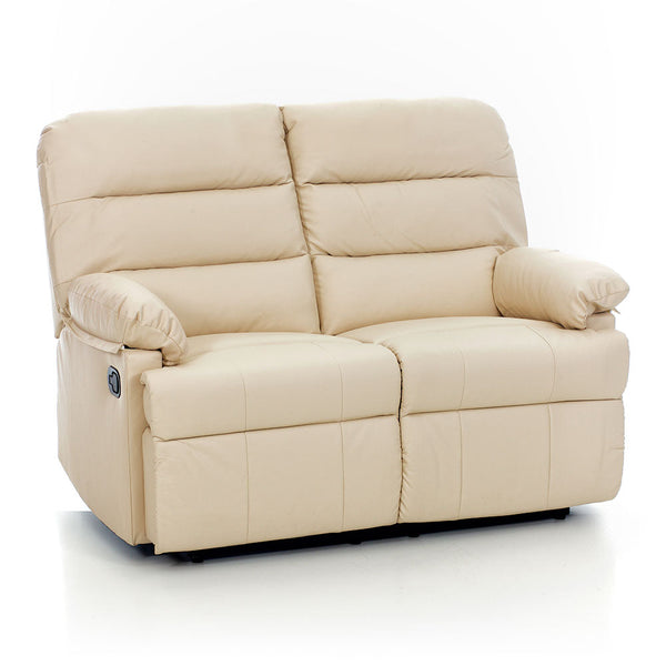 Manuell verstellbares 2-Sitzer-Sofa aus Kunstleder Mara Crema online