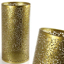 Portaombrelli Ø24x48 cm Design Moderno Rotondo Decorazione a Intarsi in Metallo Oro      