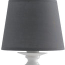 Lampada da Tavolo Elegante Bianca Grigia Metallo Tessuto Classica E14