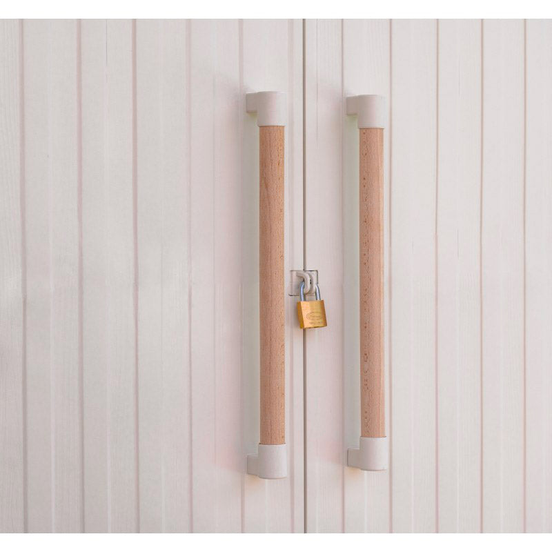 Armadio da Esterno 3 Ripiani 80x45x180H cm in Plastica Keter Groove Alto Sabbia/Beige