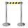 2 Gardinenstangen 3 Meter aus gebürstetem Edelstahl Ø36x101 cm Gelb/Schwarzes Band