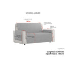 Copridivano con Copri Braccioli in Poliestere Blu Scuro Varie Misure