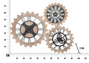 Orologio da Muro 3 Ingranaggi 93x3x74 cm in Ferro e MDF Marrone