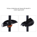 Cavalletto Supporto per Bicicletta in Ferro e PP 85x59x100-159 cm 