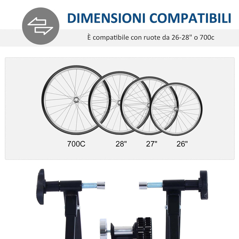 Rullo Pieghevole per Bicicletta Allenamento in Casa Nero 54.5x47.2x39.1 cm 