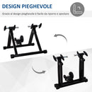 Rullo Pieghevole per Bicicletta Allenamento in Casa Nero 54.5x47.2x39.1 cm 