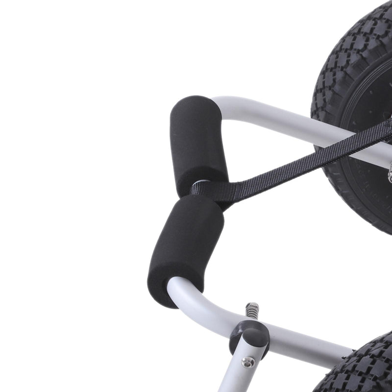 Carrello per Kayak Pieghevole in Alluminio 60x30x37 cm Max 60kg Argento e Nero 