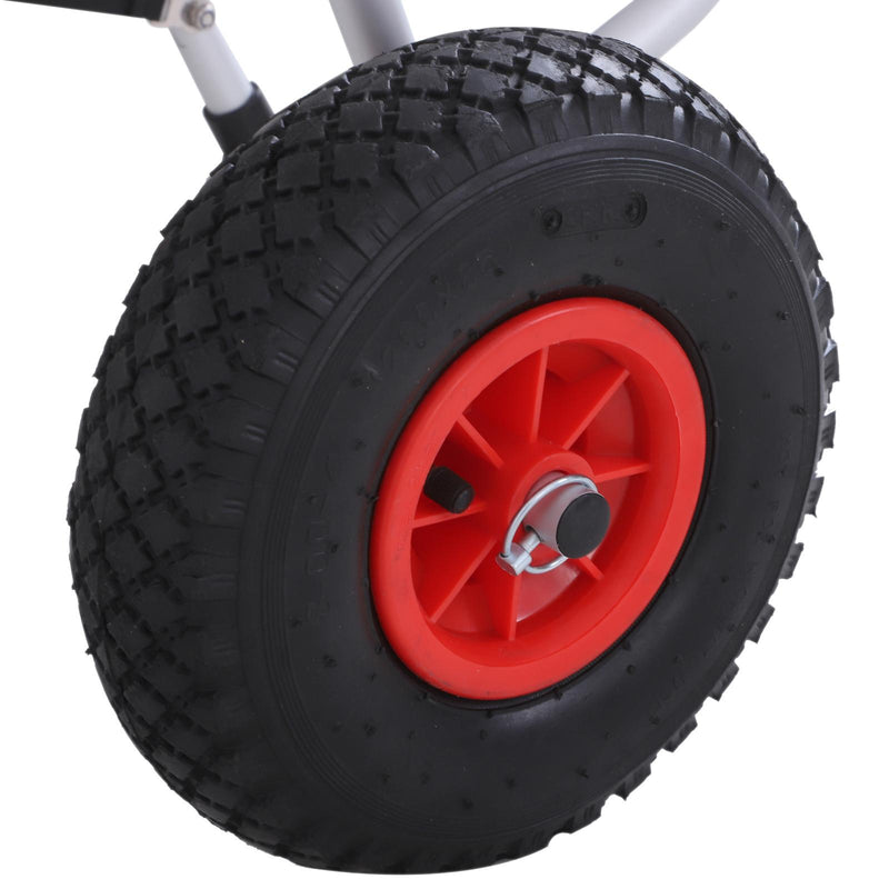 Carrello per Kayak Pieghevole in Alluminio 60x30x37 cm Max 60kg Argento e Nero 