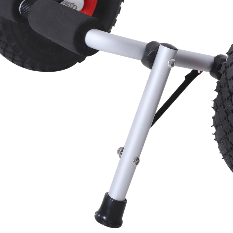 Carrello per Kayak Pieghevole in Alluminio 60x30x37 cm Max 60kg Argento e Nero 