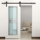 Binario per Porte Scorrevoli con Kit di Accessori Nero 200x4x0.6 cm 