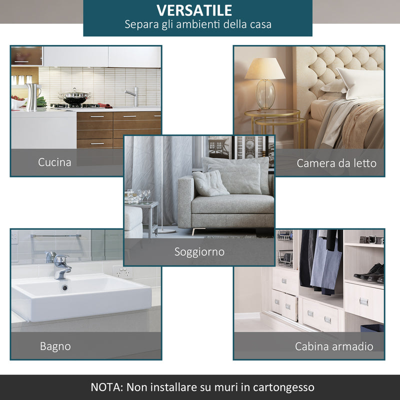 Binario per Porte Scorrevoli con Kit di Accessori in Acciaio Nero 100 cm sm 180mm 