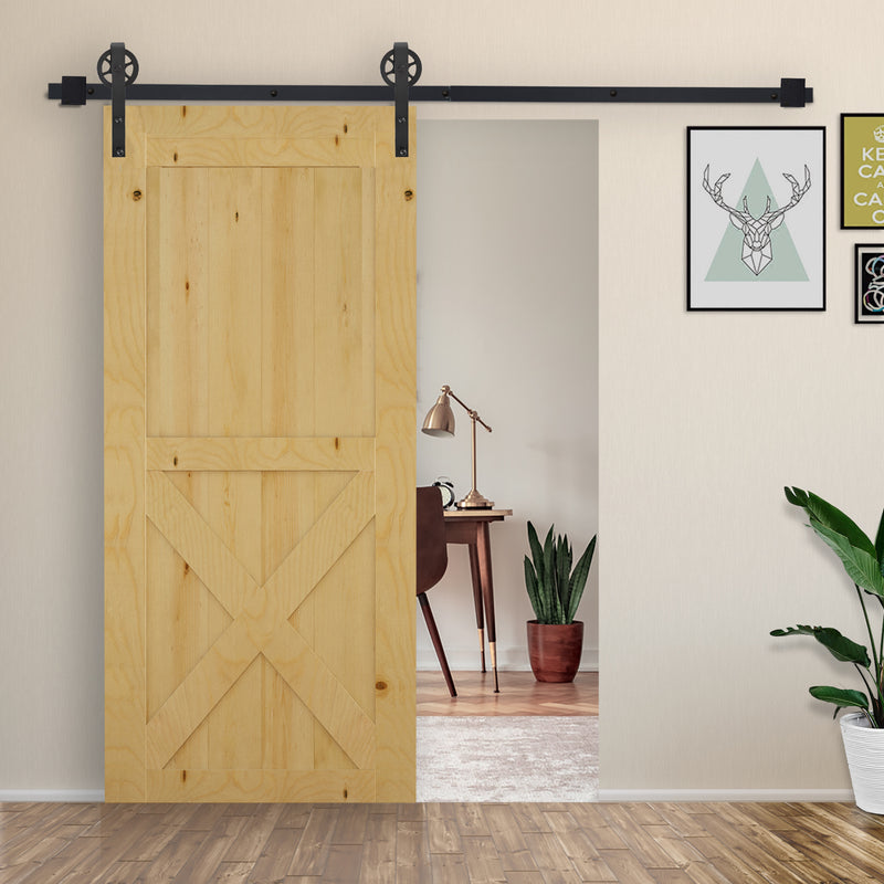 Binario per Porte Scorrevoli con Kit di Accessori in Acciaio Nero 100 cm sm 180mm 