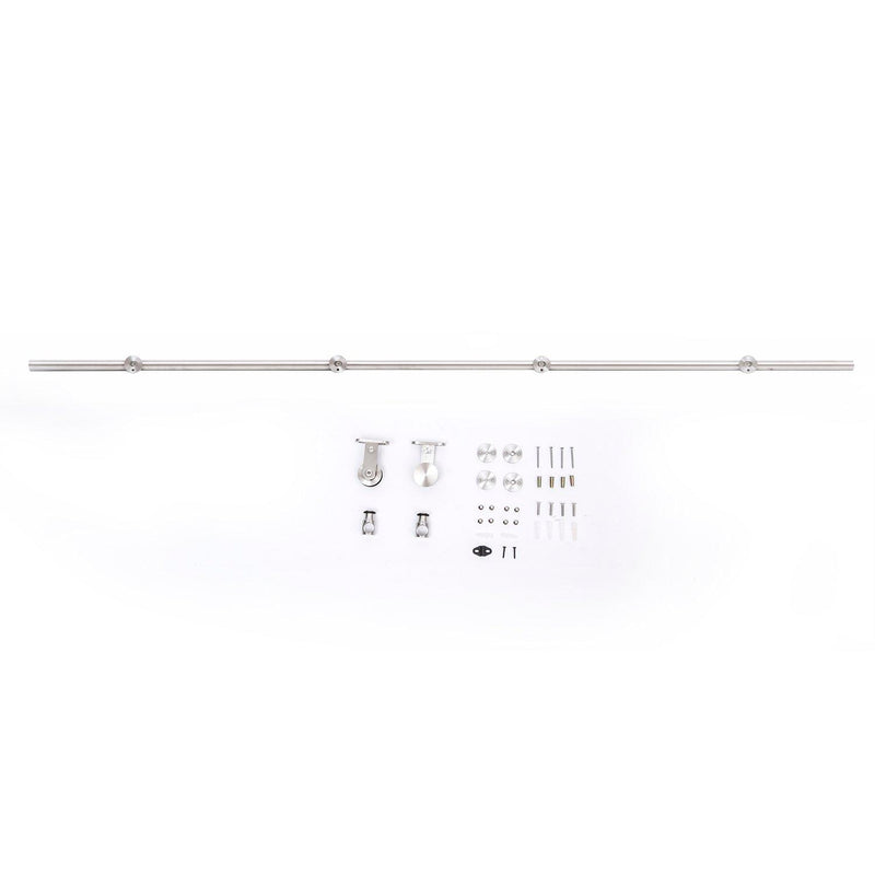 Binario per Porta Scorrevole con Kit di Accessori in Acciaio Inox 200 cm 