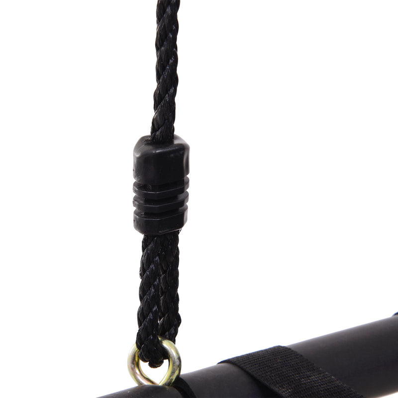 Altalena a Nido da Giardino Rettangolare con Anelli per Bambini Nero 100x76x4 cm 