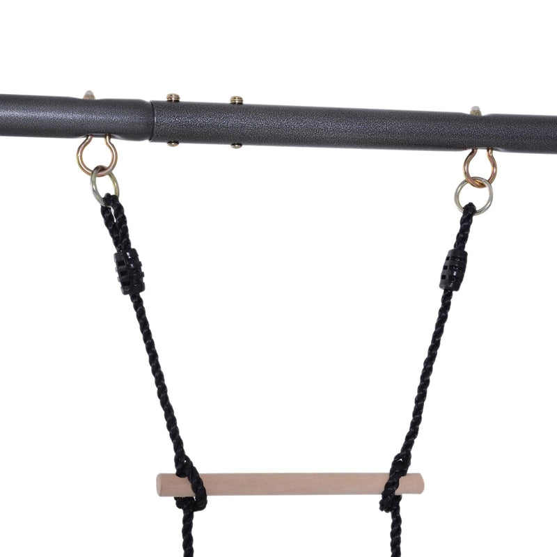 Parco Giochi Altalena e Scala per Bambini da Giardino in Metallo 