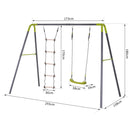 Parco Giochi Altalena e Scala per Bambini da Giardino in Metallo 