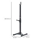 Supporto per Bilanciere Regolabile in Altezza su 10 Livelli in Acciaio Nero 