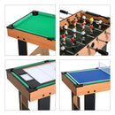 Tavolo Multi Gioco 4 in 1 Calcio Balilla Hockey Ping Pong e Biliardo in Legno MDF 87x43x73 cm 