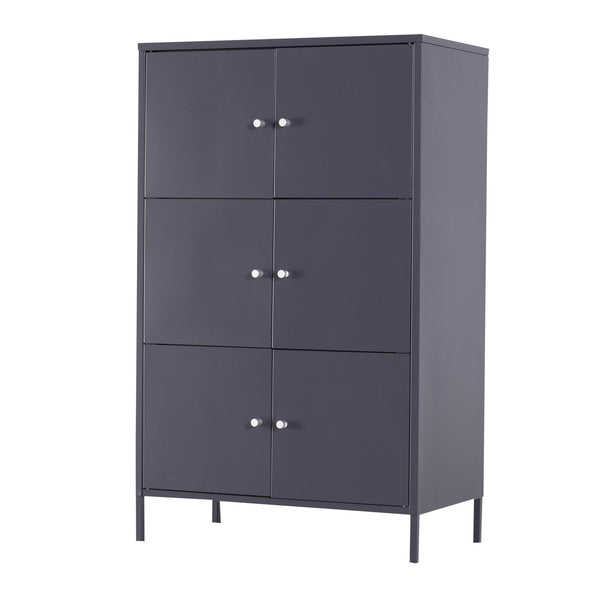 online Aktenschrank mit 3 Einlegeböden aus schwarzem Metall 65x36x105 cm
