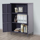 Armadio Archivio a 3 Ripiani in Metallo Nero 65x36x105 cm 