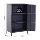 Armadio Archivio a 3 Ripiani in Metallo Nero 65x36x105 cm 
