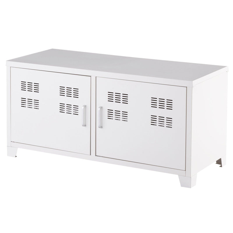 Armadietto in Acciaio con 2 Ante Bianco 100x40x48,5 cm 