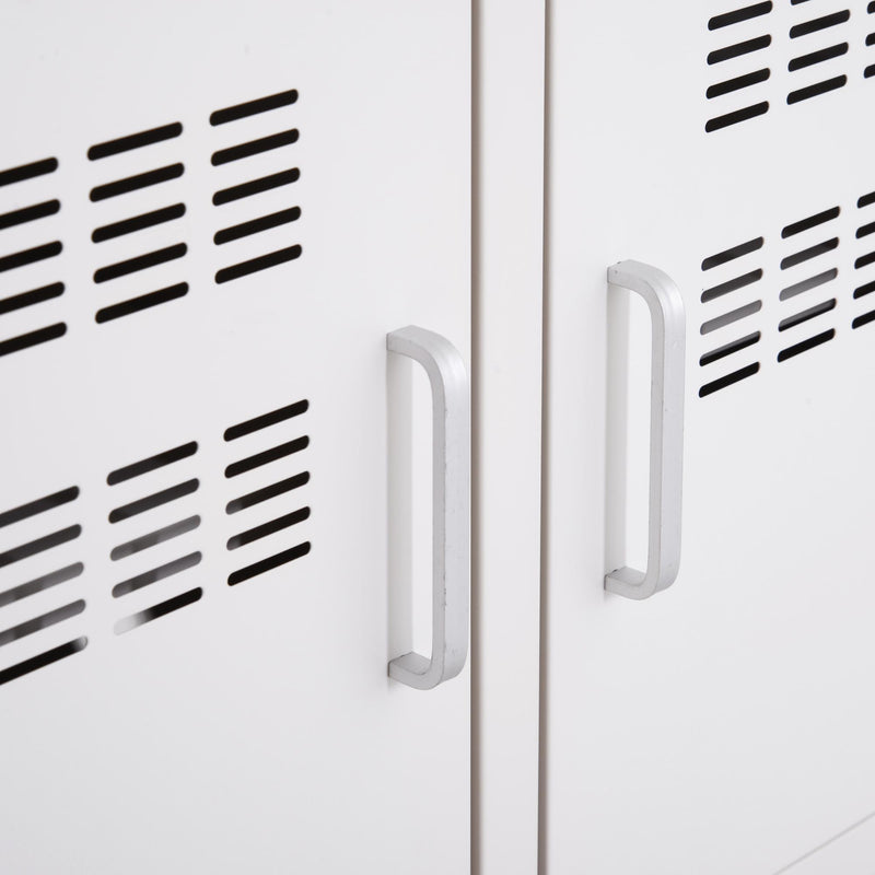 Armadietto in Acciaio con 2 Ante Bianco 100x40x48,5 cm 