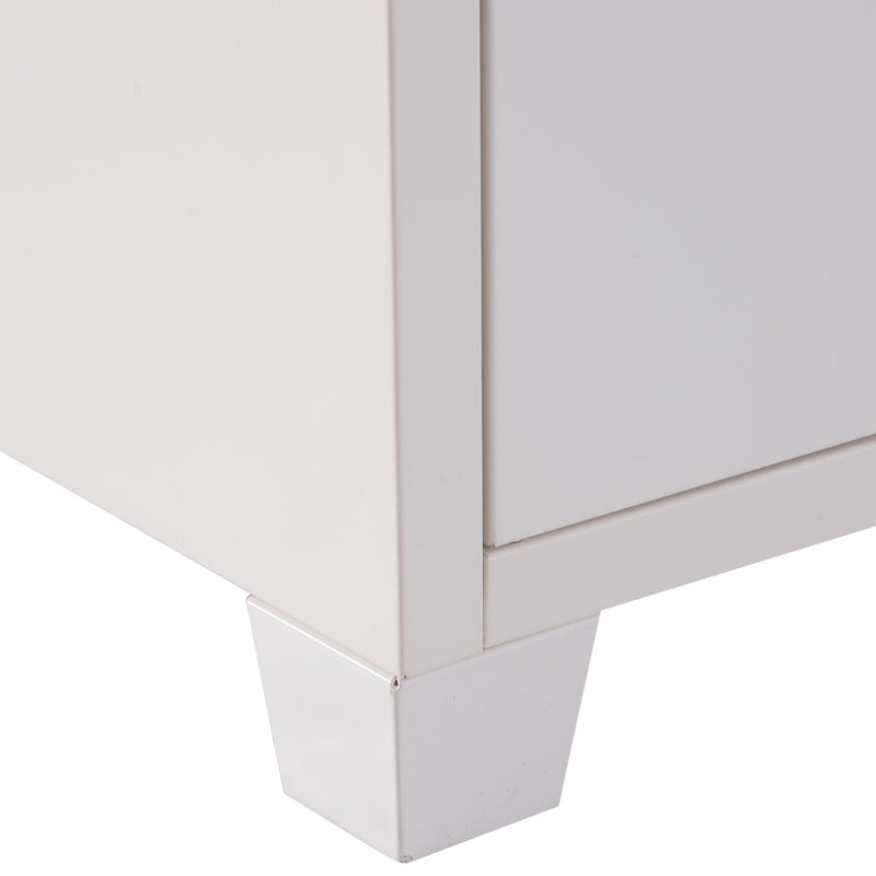 Armadietto in Acciaio con 2 Ante Bianco 100x40x48,5 cm 